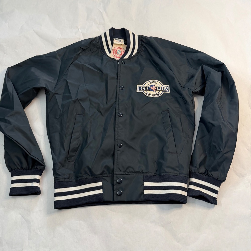 Chalk Line VTG Duke Blue Devils Mens S Satin Bomber Jacket Licensed‎ Deadstock